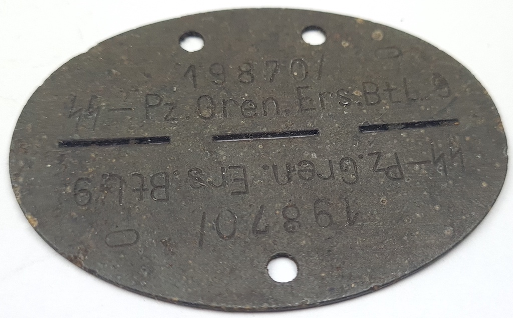 WW2 German Nazi Waffen SS Totenkopf panzer grenadier dogtag dog tag ID