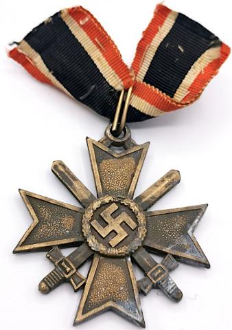 WW2 GERMAN NAZI KNIGHT MERIT CROSS MEDAL HIGH RANK AWARD WITH TINY RIBBON