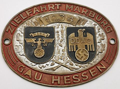 WW2 GERMAN NAZI ZIELFAHRT MARBURG GAU HESSEN 1934 NSKK DDAC