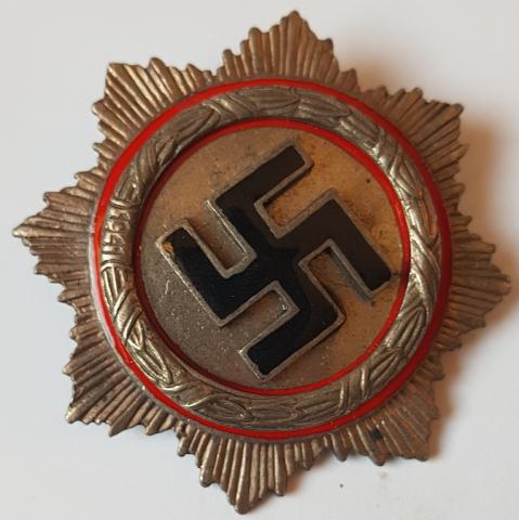 WW2 GERMAN NAZI NICE **REPLIKA** OF A GERMAN CROSS IN SILVER MAKER G. Brehmer Markiieukirchen MEDAL AWARD