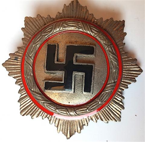 WW2 GERMAN NAZI NICE **REPLIKA** OF A GERMAN CROSS IN SILVER MAKER G. Brehmer Markiieukirchen MEDAL AWARD