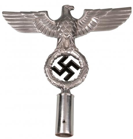 WW2 GERMAN NAZI NSDAP TOP POLE OF FLAG EAGLE RZM DENAZIFIED PAINTED ORIGINAL