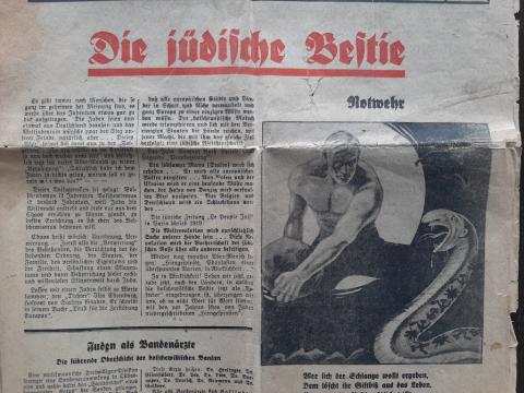 WW2 GERMAN NAZI ANTISEMITIC ANTI JEWISH NEWSLETTER DER STURMER journal original gazette magazine JEW JUIF JOOD JUDE HOLOCAUST
