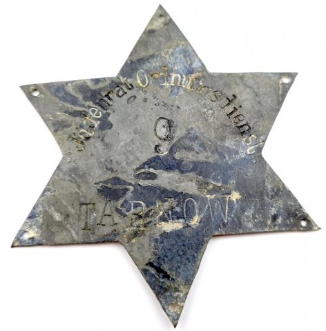 Holocaust Tarnow Ghetto wall building metal Jewish Star of David worn original jude juif jood