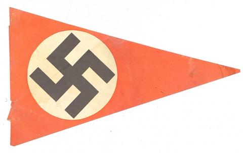 RARE AUSTRIA 1938 WELCOME TO THE THIRD REICH Hitler NSDAP SWASTIKA PENNANT FLAG