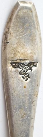WW2 German Nazi luftwaffe marked silverware silver spoon eagle and swastika