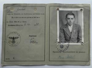WW2 GERMAN NAZI EARLY GERMAN DRIVER'S LICENCE ID WITH PHOTO AND III REICH STAMP