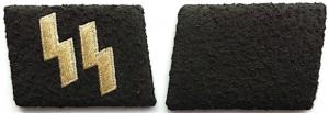 WW2 GERMAN NAZI MATCHED SET OF WAFFEn SS COLLAR TABS WITH RZM TAG