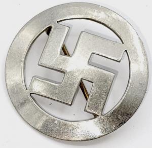 THIRD REICH NSDAP POLITICAL ADOLF HITLER PARTY SILVER SWASTIKA PIN BADGE