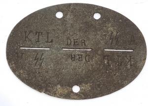 WAFFEN SS TOTENKOPF CONCENTRATION CAMP GUARD ID DOG TAG DOGTAG RARE