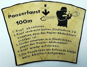 WW2 GERMAN NAZI PANZERFAUST CASE LABEL GRENADE TANK KILLER ARTILLERY PANZER