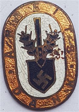 WW2 GERMAN NAZI NICE ENAMEL DAF PIN RELIC FOUND BADGE AWARD German Labour Front