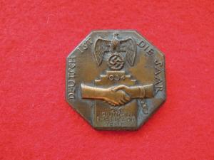 WW2 GERMAN NAZI THIRD REICH NSDAP HITLER pin Deutsch ist die Saar 1934 original