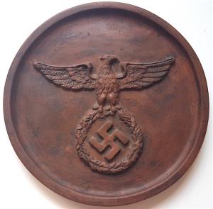 WW2 GERMAN NAZI PLATE WALL SIGN EARLY NSDAP THIRD REICH EAGLE HITLER