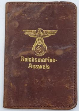 Kriegsmarine Reichsmarine Ausweis ID leather holder etui km uboat ship