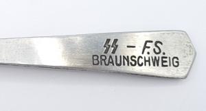 Waffen SS Braunschweig SS-Junker Schools large sauce spoon silverware marked SS