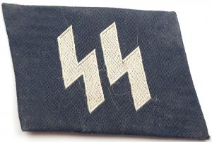 WW2 German Nazi uniform Waffen SS NCO collar tab BEVO ss runes tunic removed
