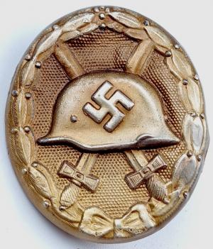 WW2 German Nazi Waffen SS - Wehrmacht Wound Badge medal award in gold by 30