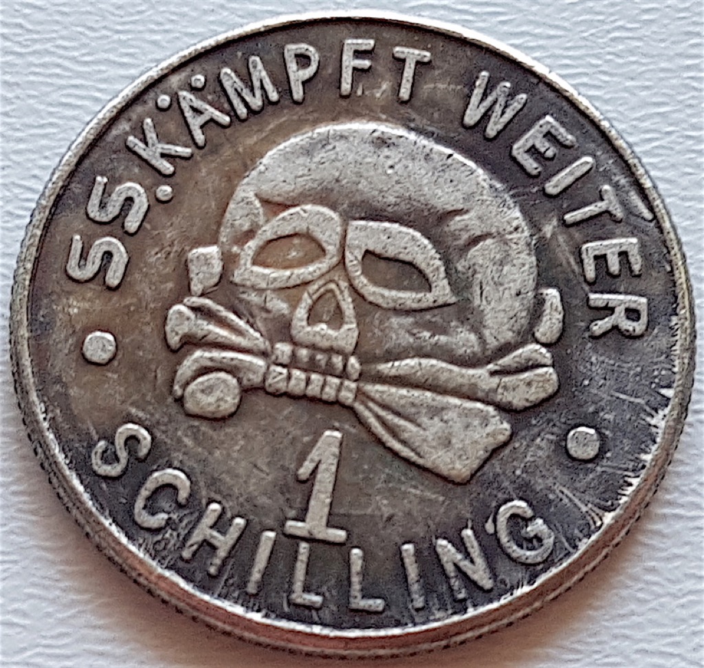 WW2 WWII German Elite coin SS Kampft Weiter Schilling Kantine bar Groschen 1941 